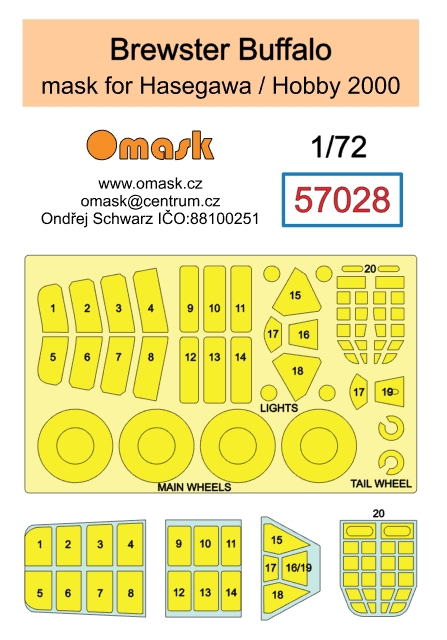 1:72 Brewster Buffalo mask (for Hasegawa / Hobby 2000) | MN modelář