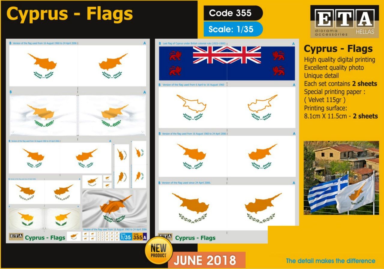 135 Cyprus Flags Mn Modelář